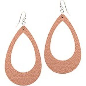 Faux Leather Drop Hook Earrings